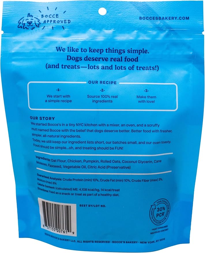 Bocce's Bakery Soft & Chewy Dog Treats 3 Flavor Variety - (1) Each: Mud Pie Oh My, Sunday Roast, Bone Broth Recipe (5-6 Ounces) - Plus Rope Toy and Fun Animal Facts Booklet Bundle