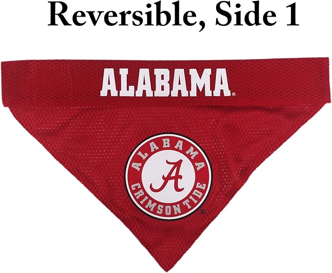 Pets First Collegiate Pet Accessories, Reversible Bandana, Alabama Crimson Tide, Large/X-Large (Pack of 2)