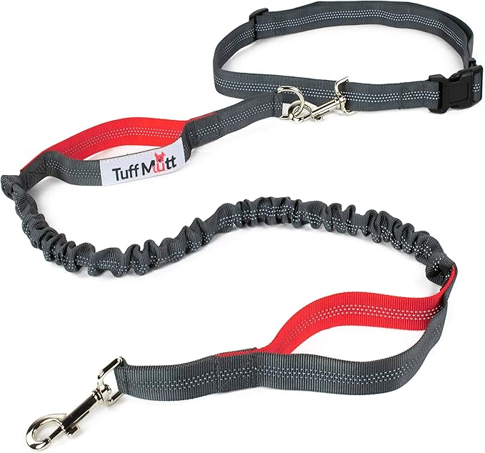 Hands Free Dog Leash, A Dog Running Leash for Dogs That Makes A Great Waist Leash for Dog Walking, Double Handle Bungee Dog Leash with Reflective Stitching and Adjustable Dog Walking Belt