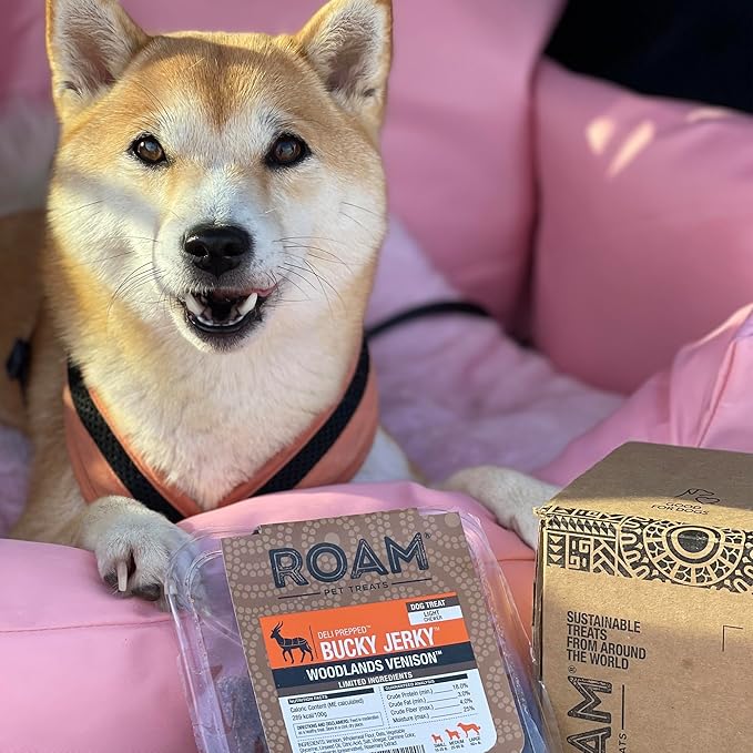 ROAM Dog Training Treats Assorted Jerky Sustainable Healthy Novel Protein 3-Pack. All Natural Wild Boar, Ostrich, Venison, No Artificial Flavors, Product of Australia and South Africa