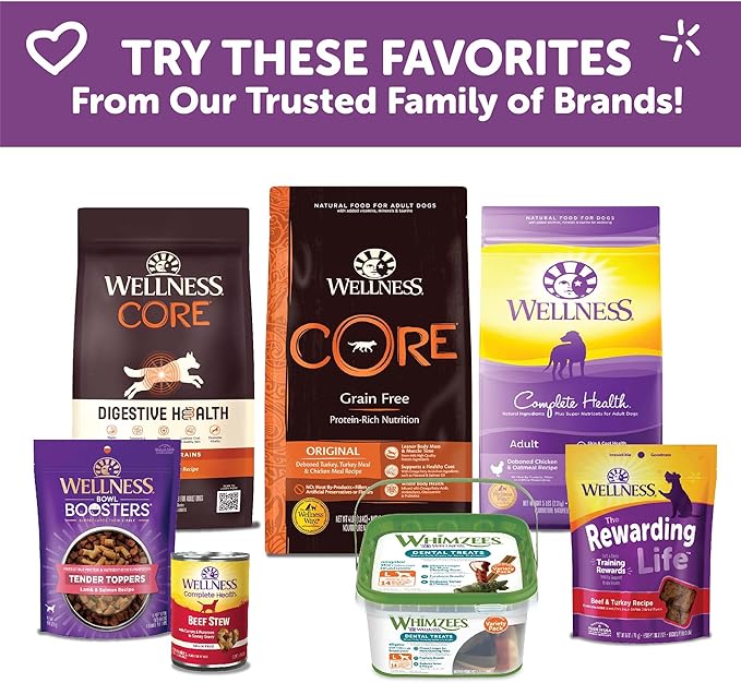 WHIMZEES by Wellness Rice Bone Natural Dog Dental Chews, Long Lasting Treats, Freshens Breath, For Dogs 25-60 lbs, 9 count