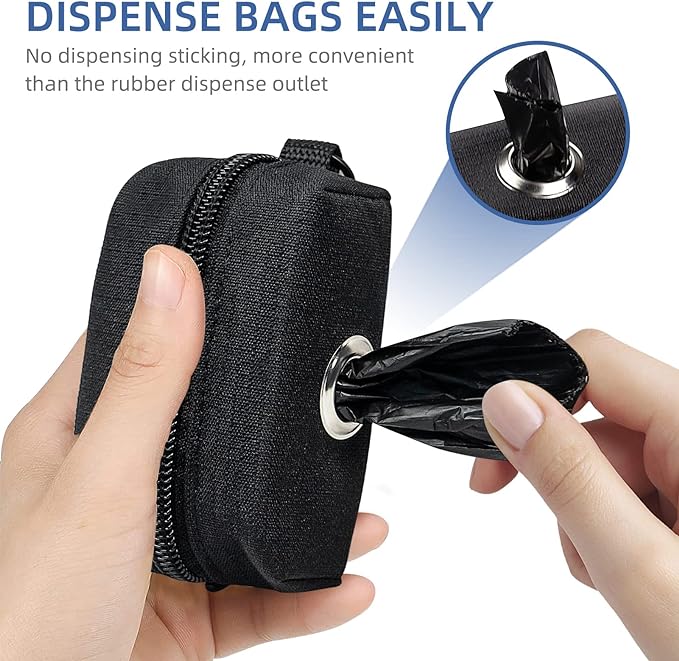 PuppyDoggy 1 Pack Poop Bag Holder for Dogs and Cats Waste Bag Dispenser Poop Bag Pouch Dispenser with 1 Roll of Free Poop Bags for Dog Leash Accessory Bicycle (Pink)