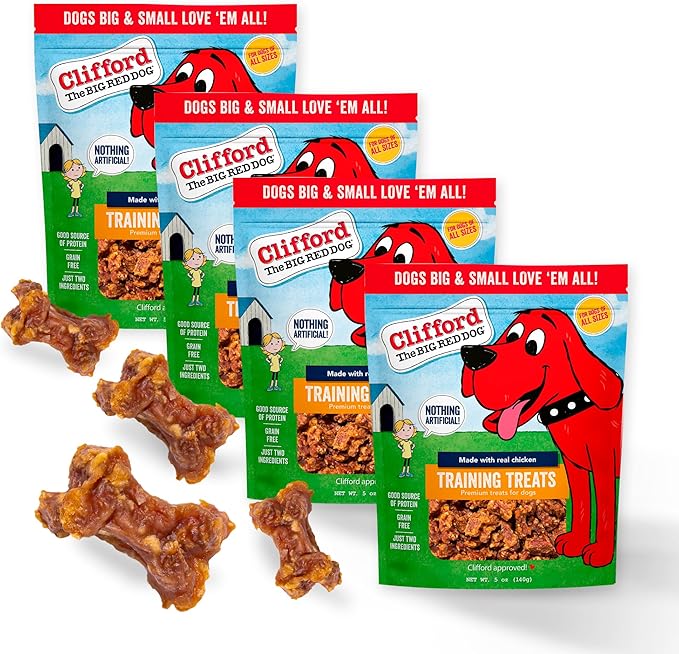 Clifford® Chicken Training Treats for Dogs | Soft Dog Treats Healthy for All Breed Sizes | Puppy Training Treats, Grain Free, High Protein, Rawhide Free Dog Chews - Just Two Ingredients (20oz)