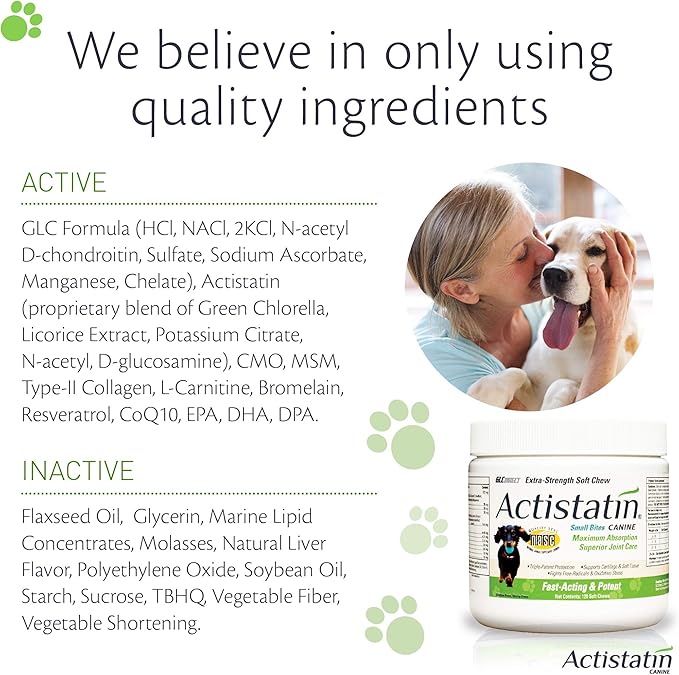 Canine Small Dog Soft Chews, 120ct – Patented Extra-Strength Joint, Cartilage, Soft Tissue Supplement: Glucosamine, Chondroitin, Manganese, MSM, L-Carnitine – High Absorption, Fast Results