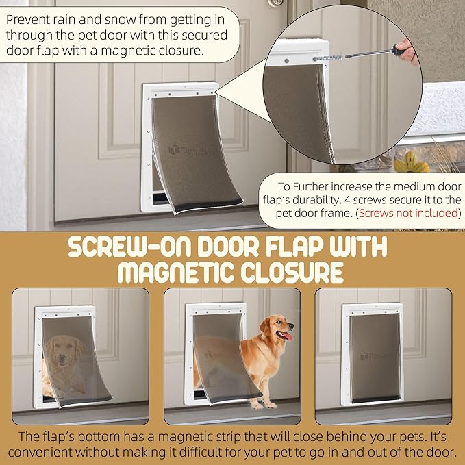 TonGass (2-Pack) Dog Door Flap Replacement Extra Large Compatible with PetSafe Freedom Dog and Cat Doors PAC11-11040 - Measures 13 6/8" x 24" with Magnetic Closure