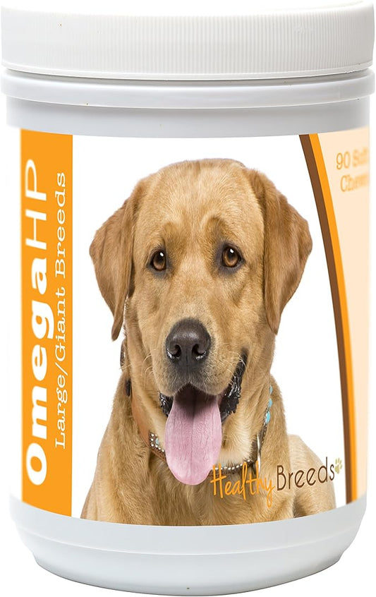 Healthy Breeds Labrador Retriever Omega HP Fatty Acid Skin and Coat Support Soft Chews 90 Count