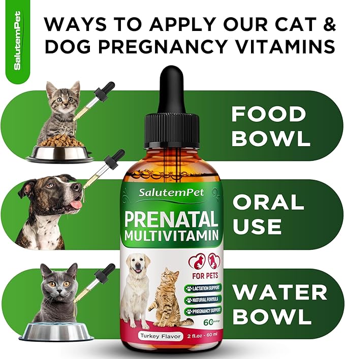 Dog Prenatal Vitamins | Pregnant Cat Supplies | Prenatal Vitamins for Dogs | Product for Pregnant Cat | Prenatal Dog Vitamins | Vitamins for Pregnant Dogs and Cats | Pregnant Dog Supplies | 2 oz