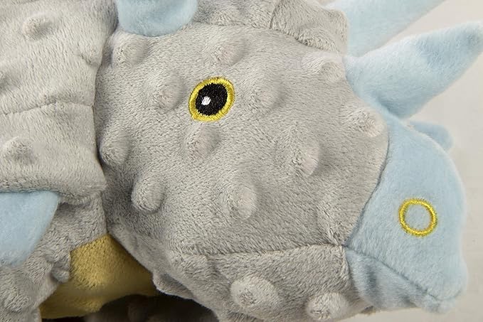 goDog Dinos Frills Squeaky Plush Dog Toy, Chew Guard Technology - Gray, Extra Large