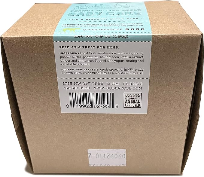 Bubba Rose Biscuit Company: Blue Dog Birthday Baby Cake - Crunchy Biscuit Texture - Natural Gourmet Dog Treat - Dog Cake - 3 inch 1 Count - Made in The USA