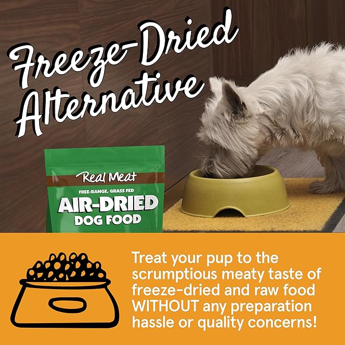 Real Meat Air Dried Dog Food w/ Real Beef - Four 5lb Bag of USA-Crafted Grain-Free Real Meat Dog Food Sourced from Hormone-Free, Free-Range, Grass-Fed Beef - Digestible, Natural, High Protein Beef