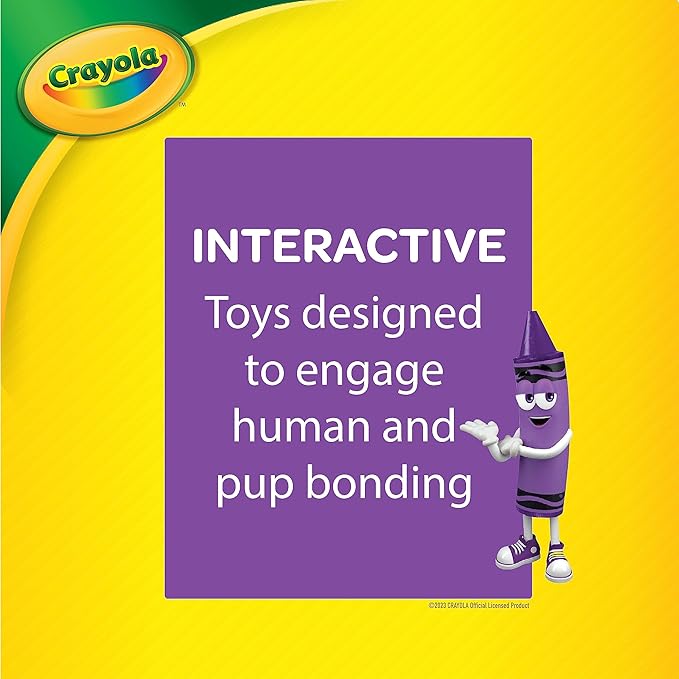 Crayola for Pets Crayon Rope Plush Squeaker Dog Toy, Interactive Dog Tug Toy with Pup-visible Colors Dogs See Best, Rope Toy for Dogs with Plush and Squeaker