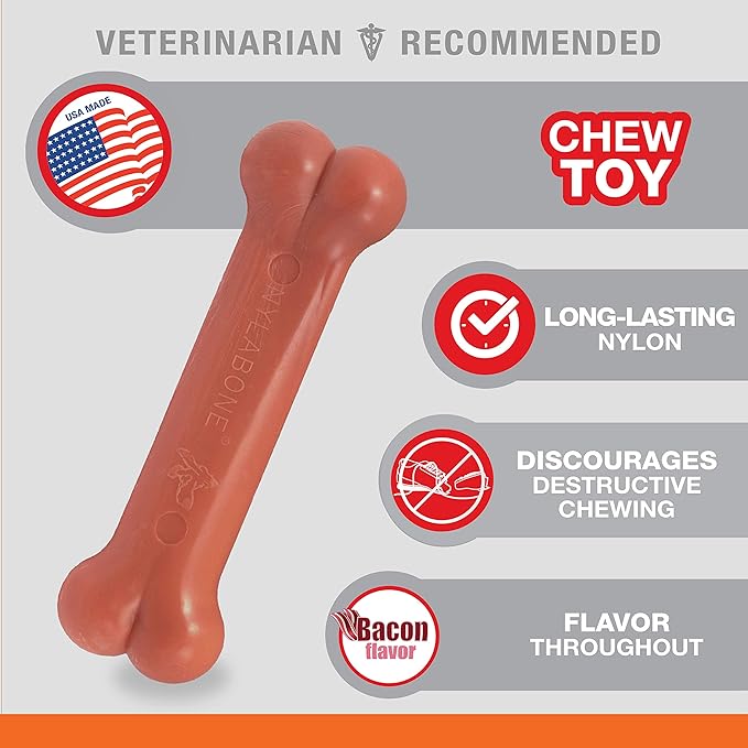 Nylabone Power Chew Flavored Durable Chew Toy for Dogs Bacon Small/Regular (1 Count)