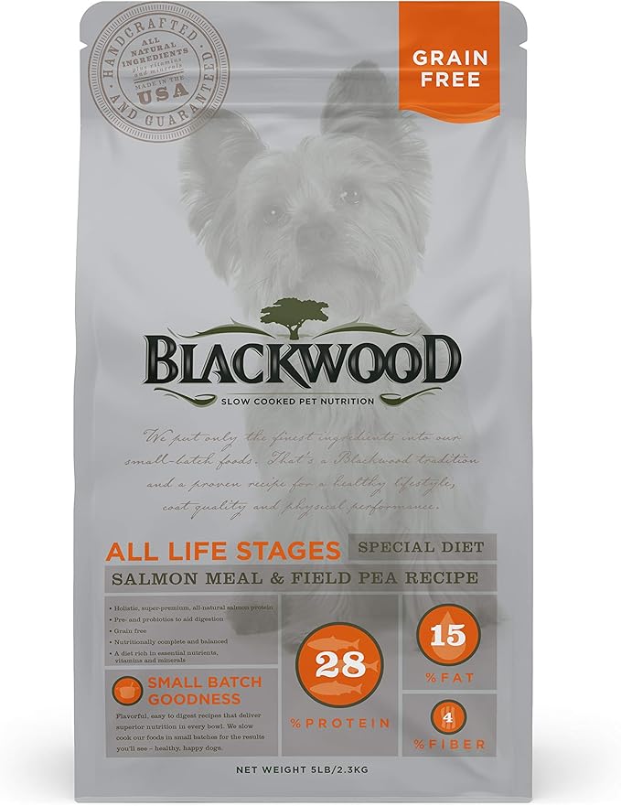 Blackwood Special Diet All Life Stages Dry Dog Food, 5Lb., Salmon Meal & Field Pea Recipe, Sensitive Skin and Stomach, Grain Free Dog Food