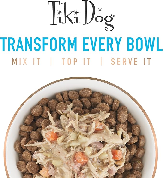 Tiki Dog Meaty – Grain Free High Protein Wet Dog Food Salmon Recipe in Broth, 4 cans, 3 oz