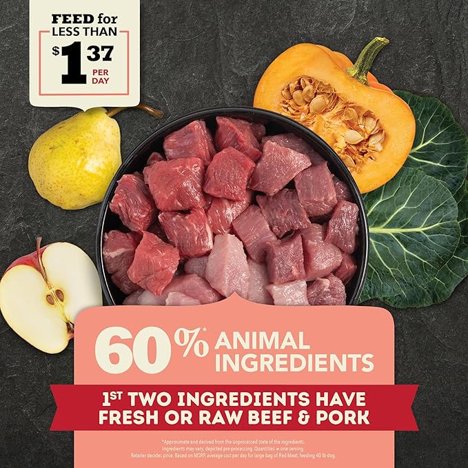 ACANA Grain Free Dry Dog Food, Red Meat Recipe, 4.5lb