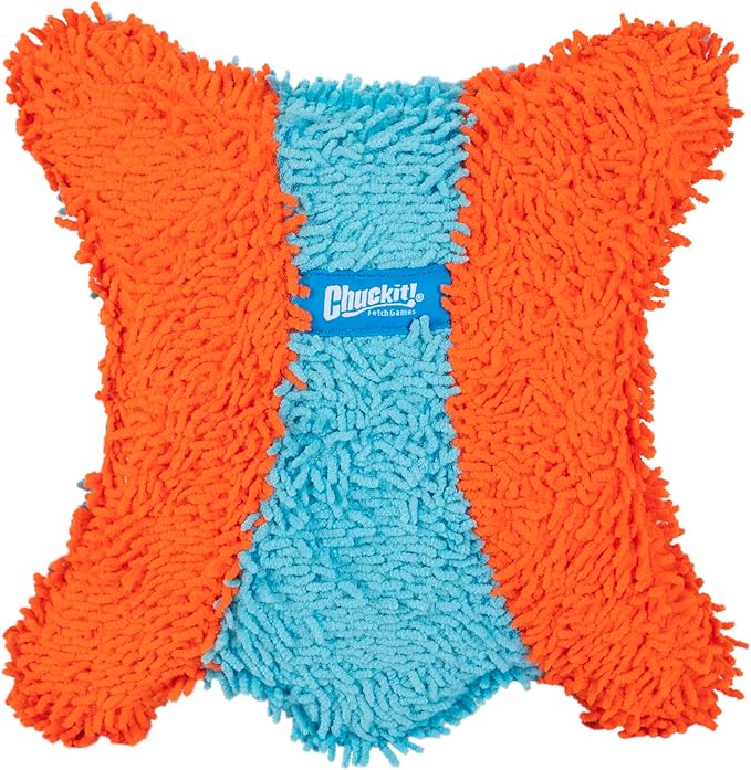 ChuckIt! Indoor Fetch Squirrel Dog Toy (9 Inch), Orange and Blue