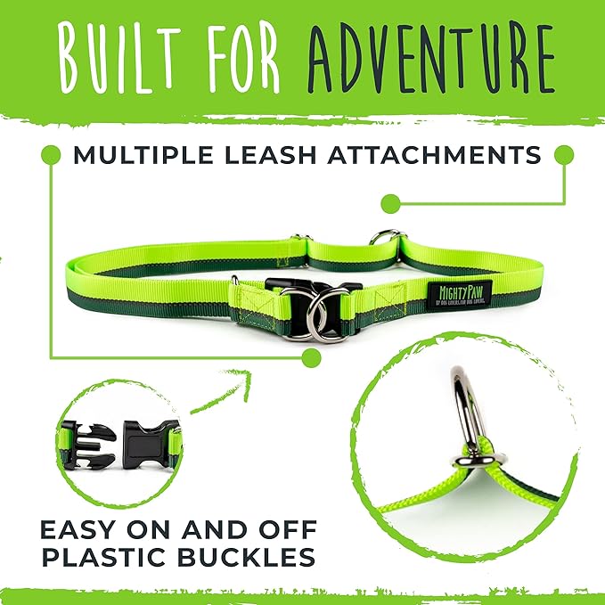 Mighty Paw Hands Free Dog Leash | Bungee Waist Leash for Dog Walking. Dog Running Leash Hands Free. Hands Free Leash for Large Dogs, Medium & Small Dogs. Dog Leash Waist Belt (36" - 48") Up To 150 lbs