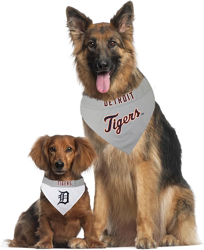 Pets First TIG-3217-S-M MLB Dog Bandana - Detroit Tigers Reversible Pet Bandana, Small/Medium, MLB Team Color