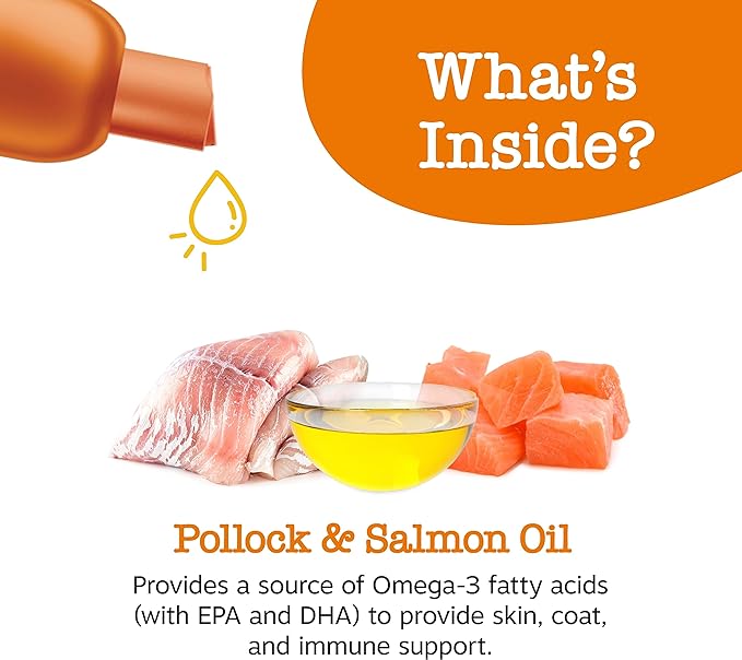 Zesty Paws Wild Alaskan Fish Oil for Dogs & Cats - Pollock & Salmon Oil Blend - Omega 3 Fatty Acids EPA & DHA for Pets - for Sensitive Skin + Coat Health - Immune System Support - 64 fl oz
