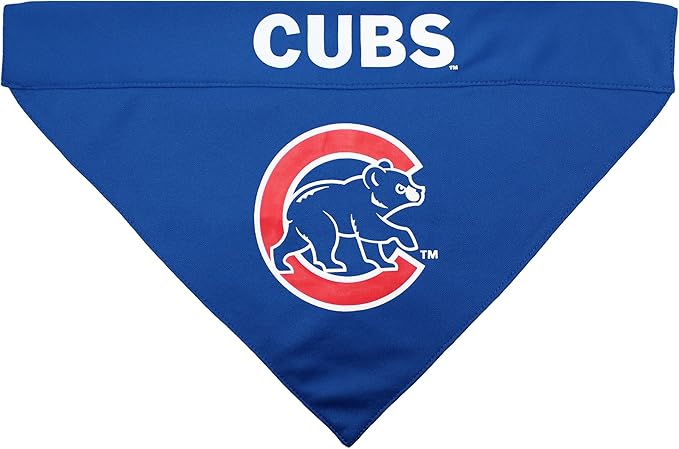 Pets First MLB Chicago Cubs Reversible Bandana Size XX-Large for Dogs & Cats. 2 Sided Sports Bandana,Premium Embroidery Team Logo, All MLB Teams Available