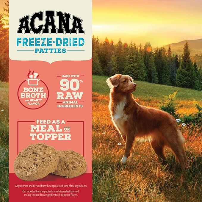 ACANA Freeze Dried Dog Food Meal & Topper, Grain Free High Protein Farm-Raised Beef Recipe, 14oz