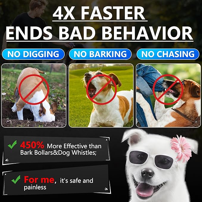 2024New Dog Bark Deterrent Device, 4X Ultrasonic Emitters Anti-Barking Device, Rechargeable Dog Barking Control Device with 50ft Range Dog Training Tool,Barking Silencer Indoor&Outdoor(Orange)