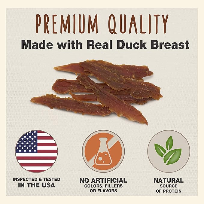 Cadet Gourmet Duck Breast Dog Treats - Healthy & Natural Dog Training Treats for Small & Large Dogs - Inspected & Tested in USA (14 oz.)