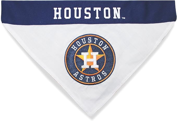 Pets First MLB Houston Astros Reversible Bandana Size XX-Large for Dogs & Cats. 2 Sided Sports Bandana,Premium Embroidery Team Logo, All MLB Teams Available