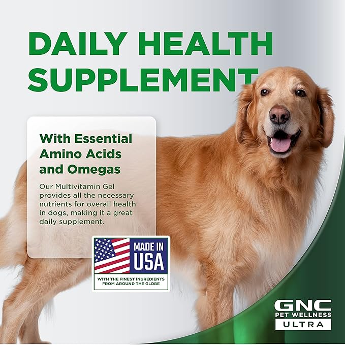 GNC Pets Ultra Multivitamin Gel/Paste, All Dogs, Malt Flavor, 5-oz Tube | Pet Multivitamin Gel for Dogs in Malt Flavor | Daily Supplement for Dogs | Made in The USA FF14375