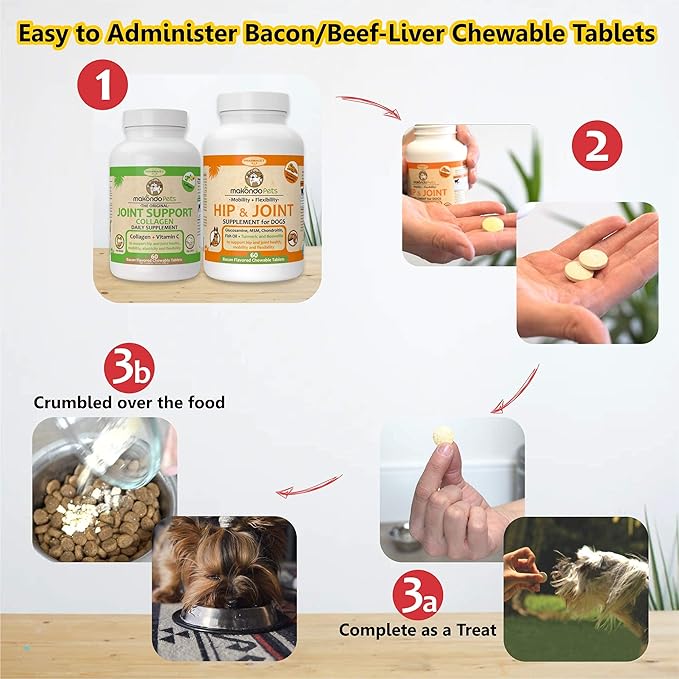 Hip and Joint Supplement for Dogs with Chondroitin, Collagen for Dogs, Turmeric, Boswellia, Dog Glucosamine for Dogs & MSM - Dog Arthritis Supplement. Extend Dog Joint Supplement Large Breed and Small