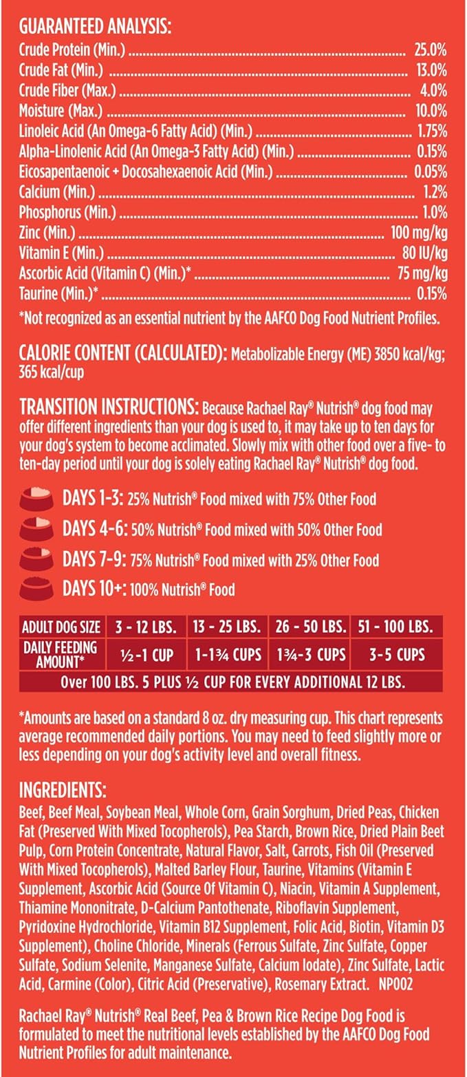 Nutrish Rachael Ray Beef, Pea & Brown Rice 40 Pounds Dry Dog Food (Packaging May Vary) + Beef Recipe 11 Count Soup Bones Bundle