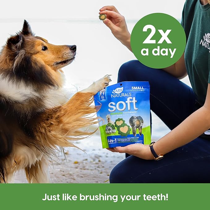 Ark Naturals Soft Brushless Toothpaste, Dog Dental Chews for Small Breeds, Freshens Breath, Unique Texture Helps Reduce Plaque & Tartar, 12oz, 1 Pack