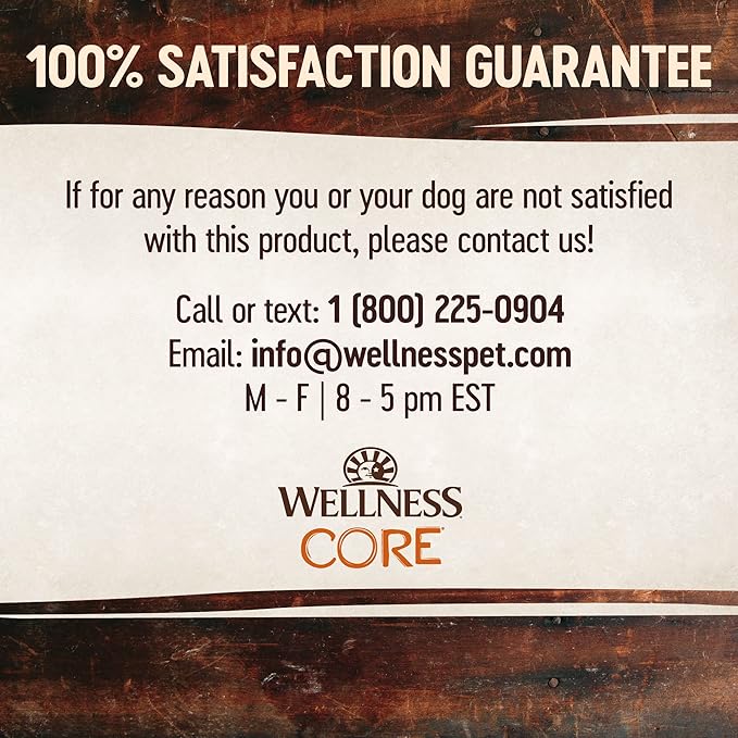 Wellness CORE Grain-Free High-Protein Dry Dog Food, Natural Ingredients, Made in USA with Real Meat, All Breeds, For Adult Dogs (Wild Game Duck, Lamb Meal, Boar & Rabbit, 12-Pound Bag)