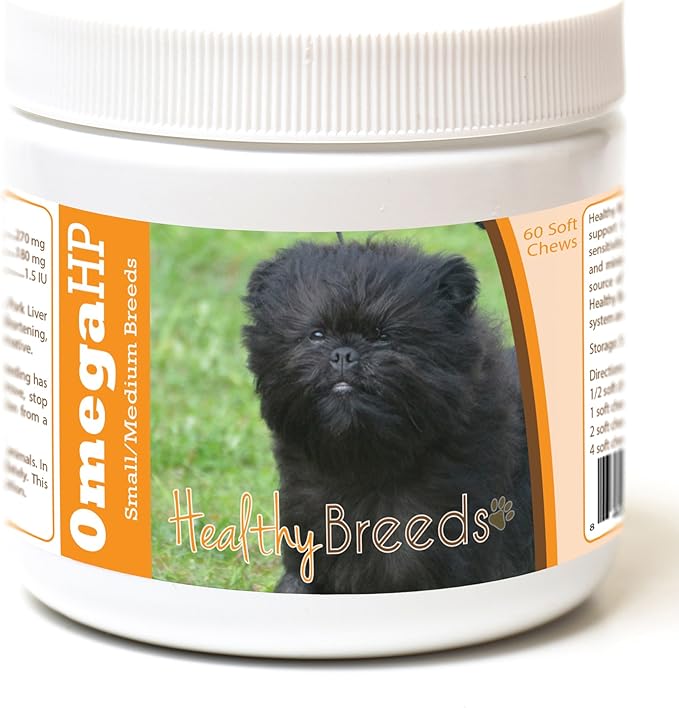 Healthy Breeds Affenpinscher Omega HP Fatty Acid Skin and Coat Support Soft Chews 60 Count