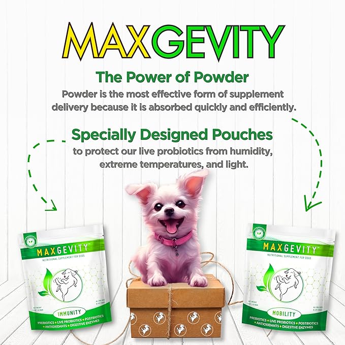 MAXGEVITY Digestive and Immune Support Meal Topper with Superfoods, Live Probiotics, Pre & Postbiotics, Digestive Enzymes, and Antioxidants, Up to 90-Day Supply