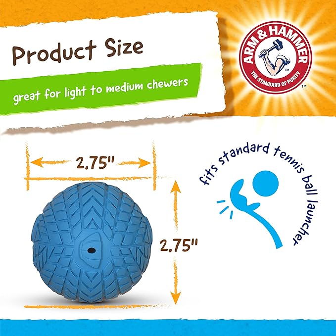 Arm & Hammer for Pets Super Treadz Blowfish Dental Chew Toy for Dogs, 12 Pack |Best Dental Dog Chew Toy |Dog Dental Fetch Toys Reduce Plaque & Tartar Buildup Without Brushing |For Dogs up to 25 Lbs