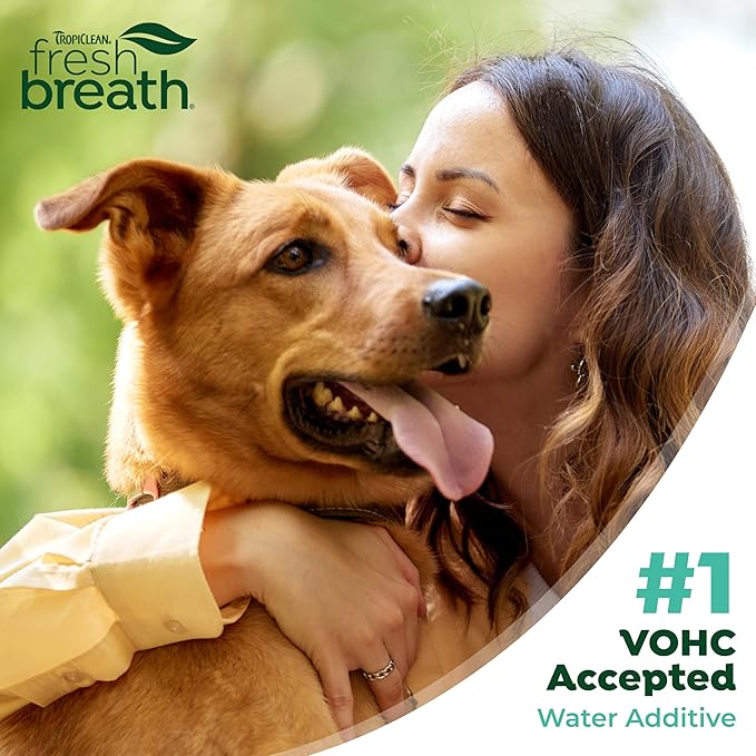 TropiClean Fresh Breath Supports Skin Health | Dog Oral Care Water Additive | Dog Breath Freshener Additive for Dental Health | VOHC Certified | Made in the USA | 16 oz