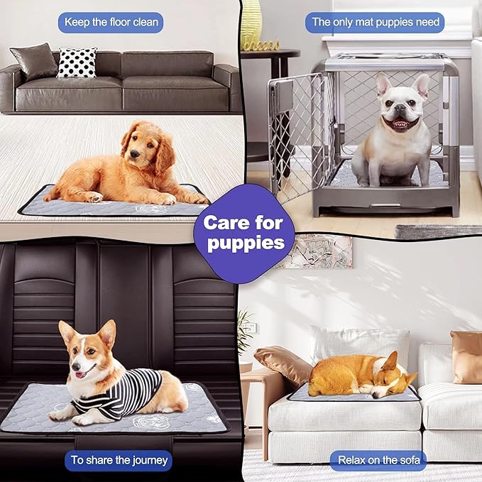 4 Pack Upgrade Washable Pee Pads for Dogs, Reusable Pee Pads for Dogs, Wee Wee Pads, Absorbent Puppy Pads Pet Training Pads, Waterproof Whelping Pads 18"x24" Dog Pee Pad