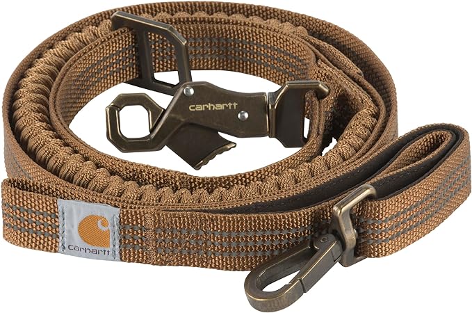 Carhartt Shock Absorbing Dog Leash Carhartt Brown/Brushed Brass