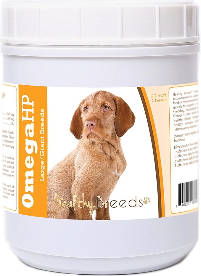 Healthy Breeds Wirehaired Vizsla Omega HP Fatty Acid Skin and Coat Support Soft Chews 90 Count