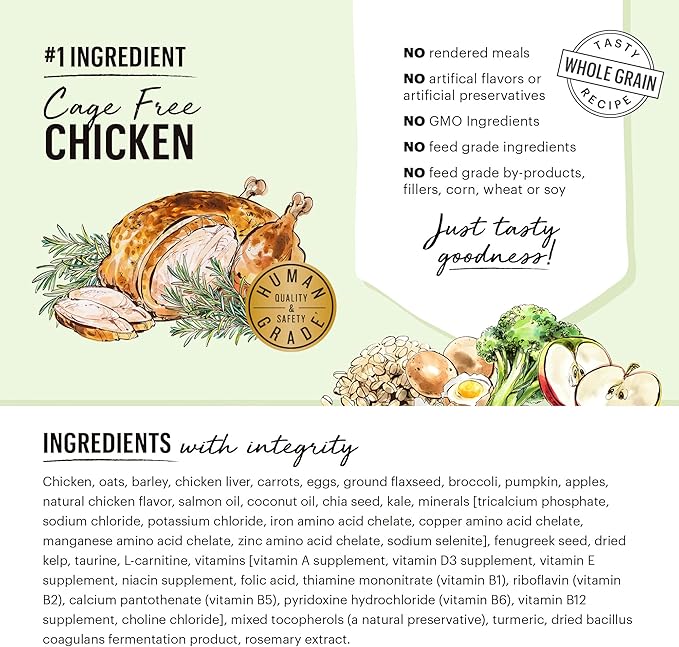 The Honest Kitchen Whole Food Clusters Puppy Whole Grain Chicken Dry Dog Food, 4 lb Bag