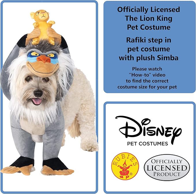 Rubie's Disney The Lion King Rafiki & Simba Pet Costume, Large