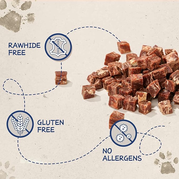Dog Treats Training Rewards, Beef Cod Cubes, 1% Taurine Added, 12.5oz(355g), Rawhide Free, Grain Free, Low Fat Dog Training Rewards and Snacks, No Additives