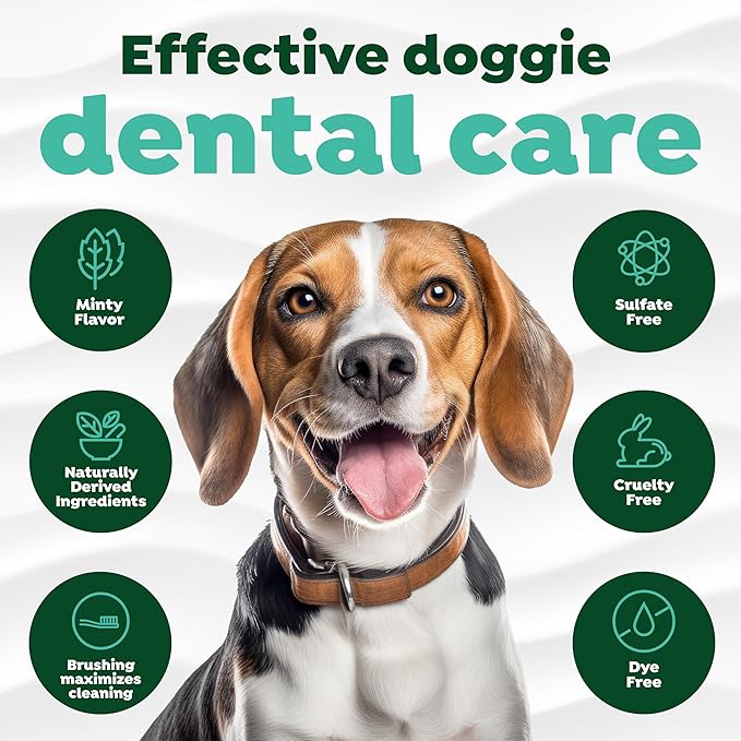 TropiClean Fresh Breath Toothbrush Kit for Small & Medium Dogs | Dog Toothbrush Kit to Fix Stinky Dog Breath | Easy to Use Plaque & Tartar Remover Kit