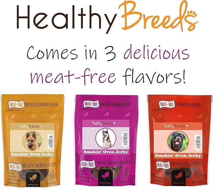 Healthy Breeds Boykin Spaniel Smokin' Oven Meat-Free Mesquite Chicken Flavor Jerky Dog Treats 4 oz
