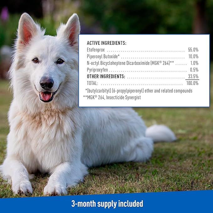 Adams Plus Flea & Tick Prevention Spot On for Dogs 31-60 Pounds | 12 Weeks & Older, 3-Month Supply, Kills Fleas, Flea Eggs, Flea Larvae & Brown Dog & Deer Ticks, Kills & Repels Mosquitoes for 30 Days