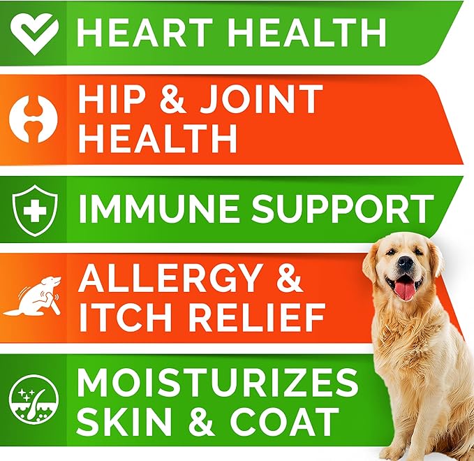STRELLALAB Fish Oil Omega 3 Treats for Dogs - Allergy and Itch - Skin and Coat Supplement - Joint Health - Wild Alaskan Salmon Oil - Omega 3 6 9 - EPA & DHA - 170 Chews - Salmon