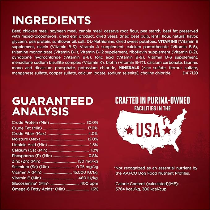 Purina ONE Grain Free Natural High Protein Dry Dog Food Formula True Instinct with Real Beef with Added Vitamins, Minerals and Nutrients - 12.5 lb. Bag