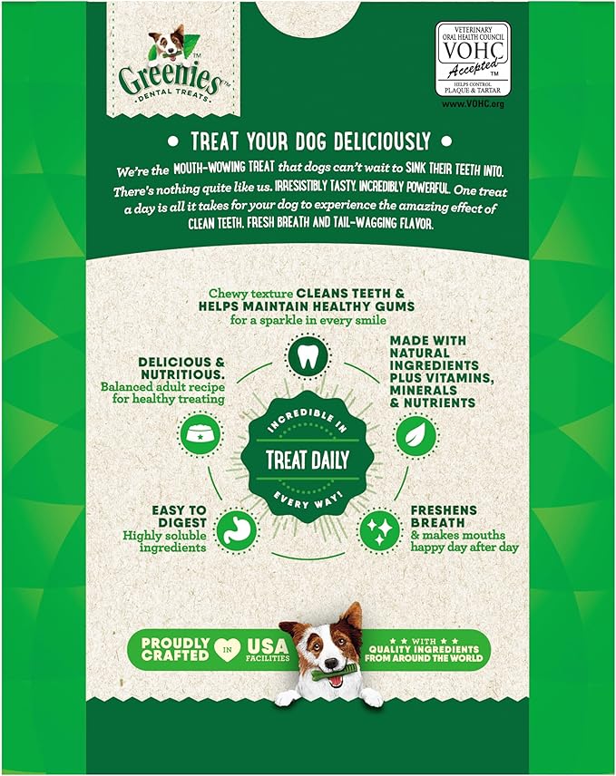 Greenies Original Petite Natural Dental Care Dog Treats, 27 oz. Pack (45 Treats)