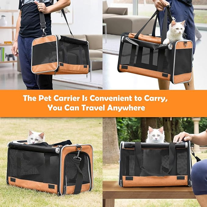 Dog Carry Bag for Puppy Pet Soft-Shell Portable Kennel Crate for 0-15 lbs Foldable Pomeranian Travel Cage Tea Cup Yorkie Carrier Purse Indoor Carrying Case Dog Supply Melon Tiny dog Melon